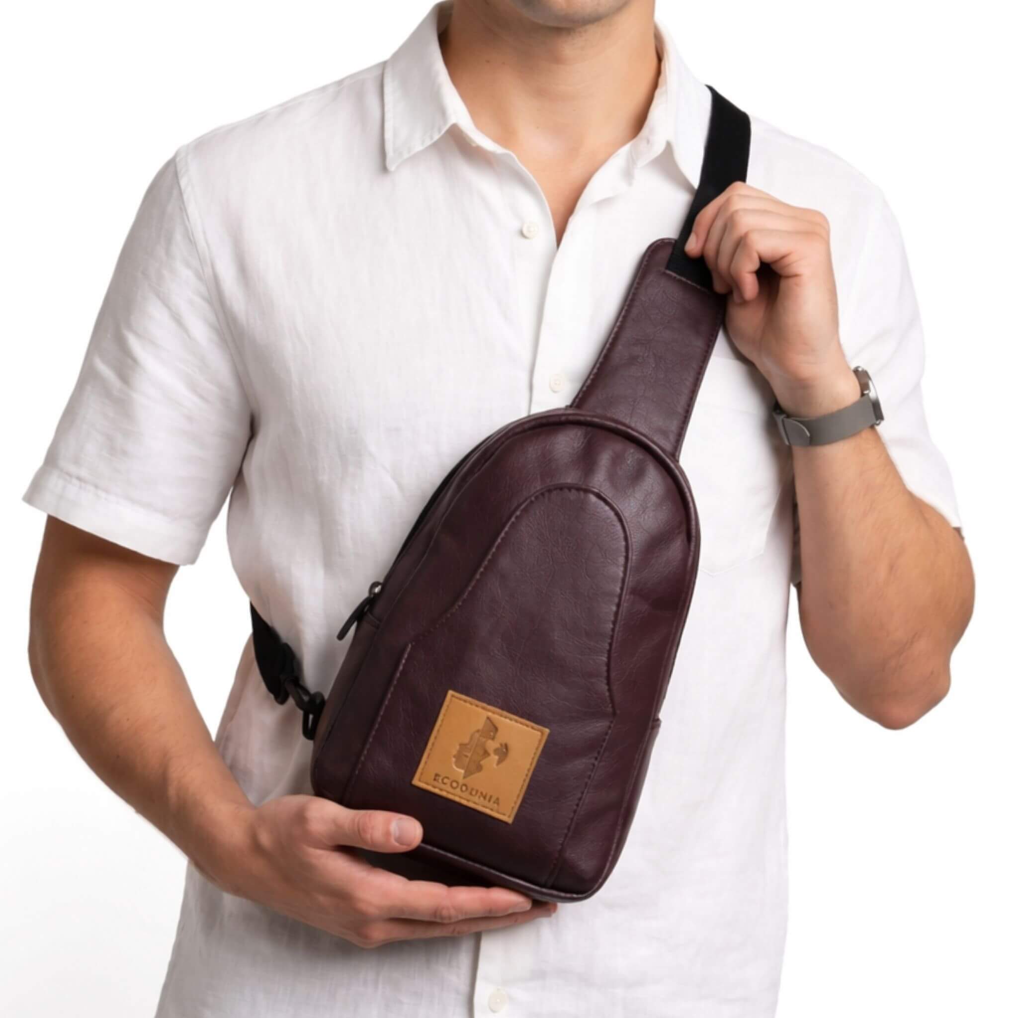 Small Vegan Leather Sling Bag - Crossbody | Buru Sling Bags La Vie Bien Small Vegan Leather Sling Bag - Crossbody | Buru