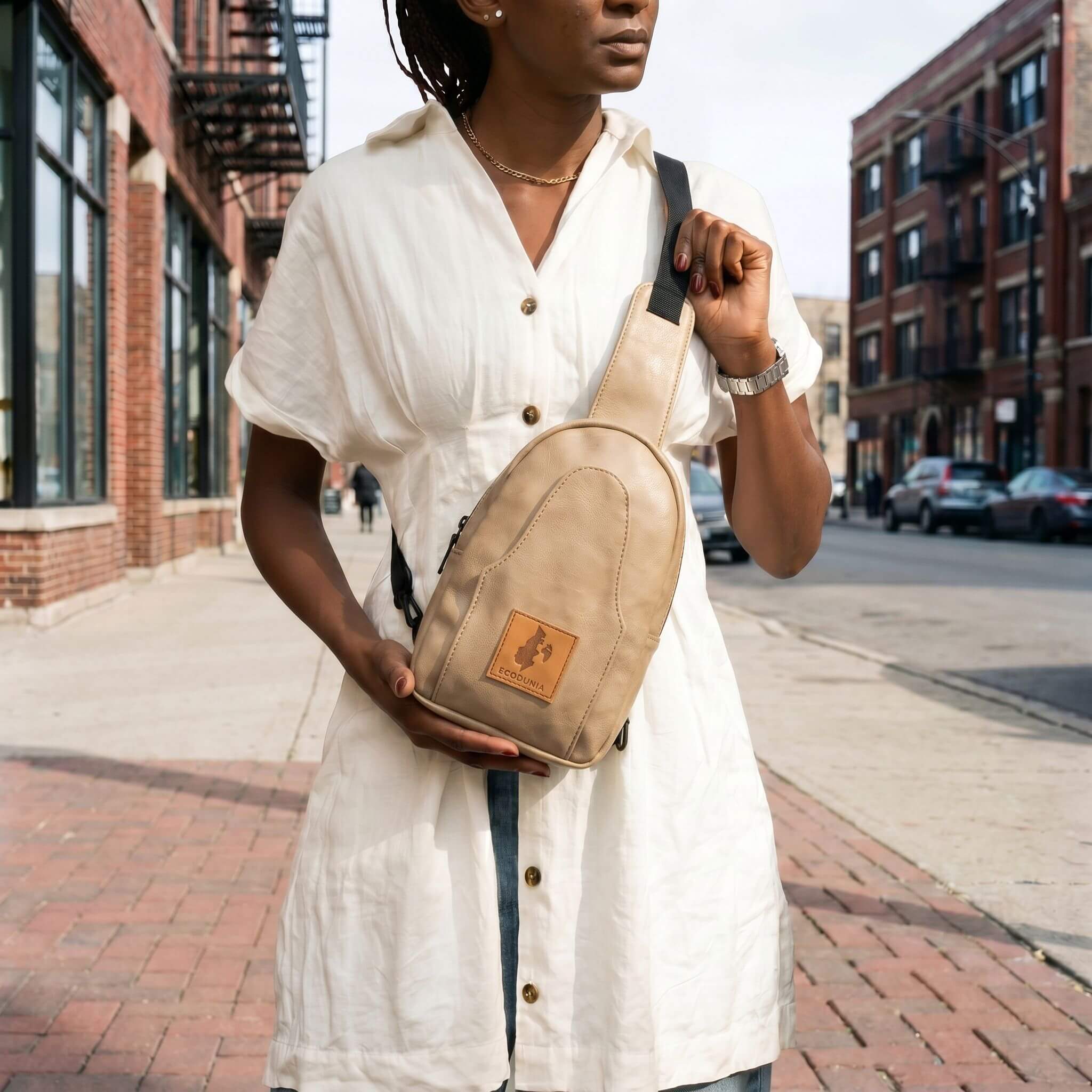 Small Vegan Leather Sling Bag - Crossbody | Buru Sling Bags La Vie Bien Small Vegan Leather Sling Bag - Crossbody | Buru