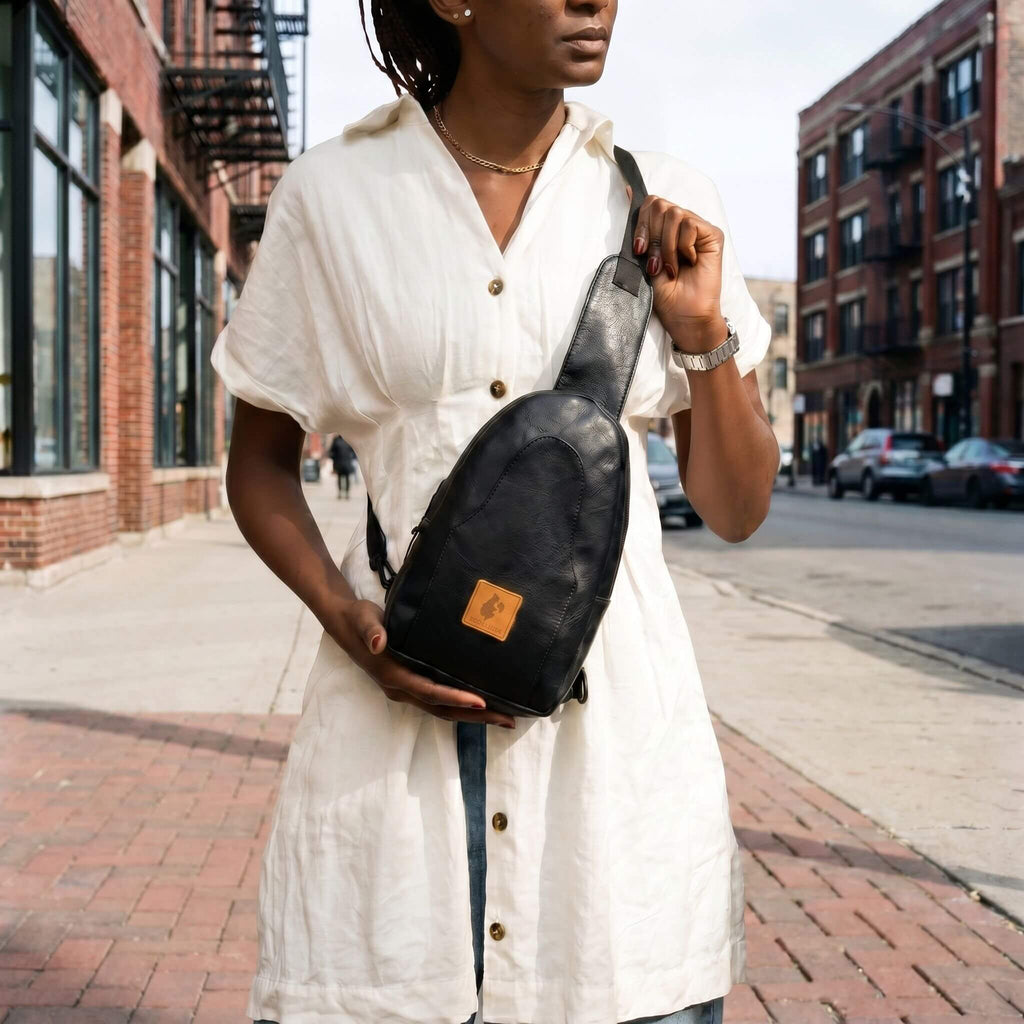 Small Vegan Leather Sling Bag - Crossbody | Buru Sling Bags La Vie Bien Small Vegan Leather Sling Bag - Crossbody | Buru