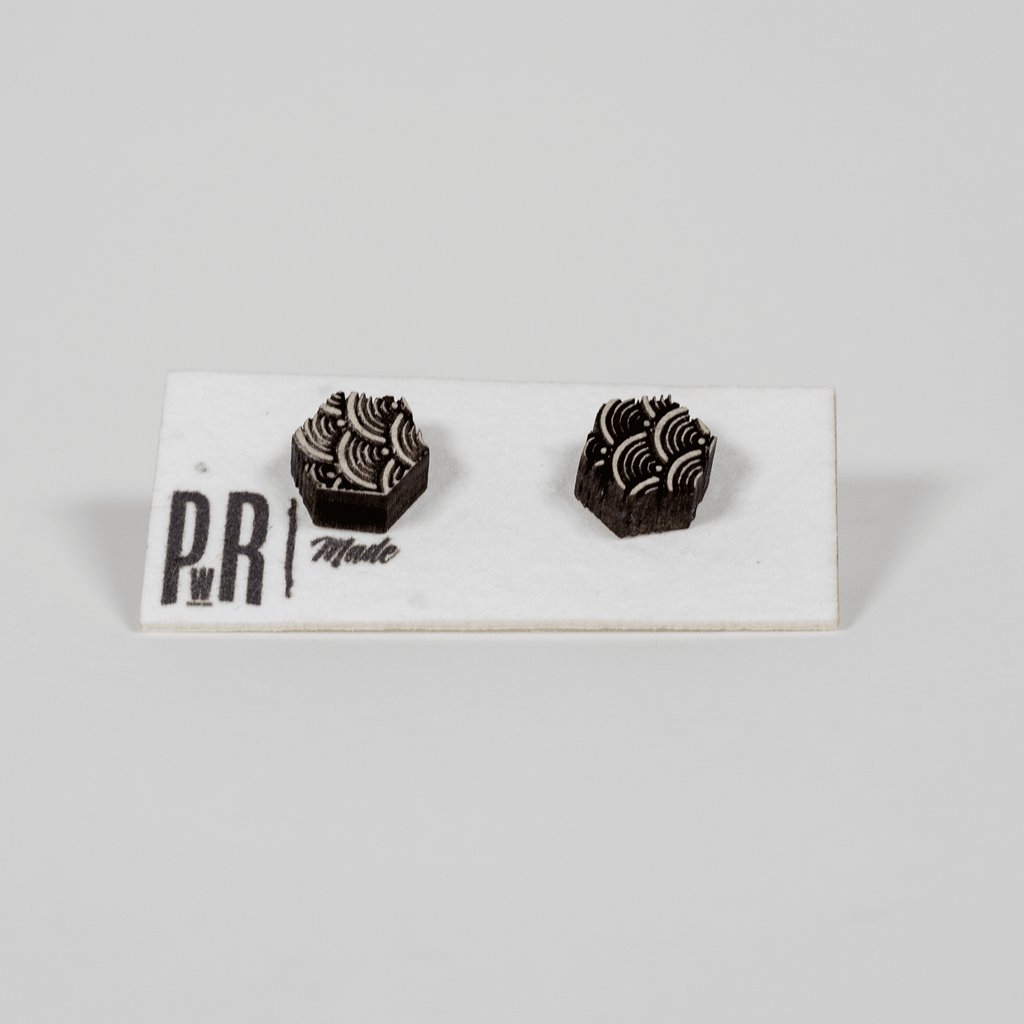 Small Wood Stud Earrings | Geometric Designs Earrings La Vie Bien Small Wood Stud Earrings | Geometric Designs