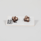 Small Wood Stud Earrings | Geometric Designs Earrings La Vie Bien Small Wood Stud Earrings | Geometric Designs