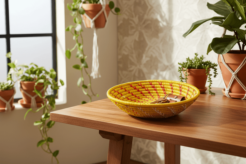 Small Woven Raffia African Baskets {Multiple Colors} La Vie Bien Small Woven Raffia African Baskets {Multiple Colors}