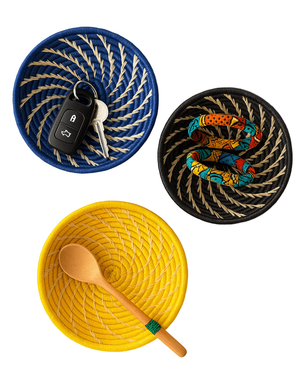 Small Woven Raffia African Baskets {Multiple Colors} La Vie Bien Small Woven Raffia African Baskets {Multiple Colors}