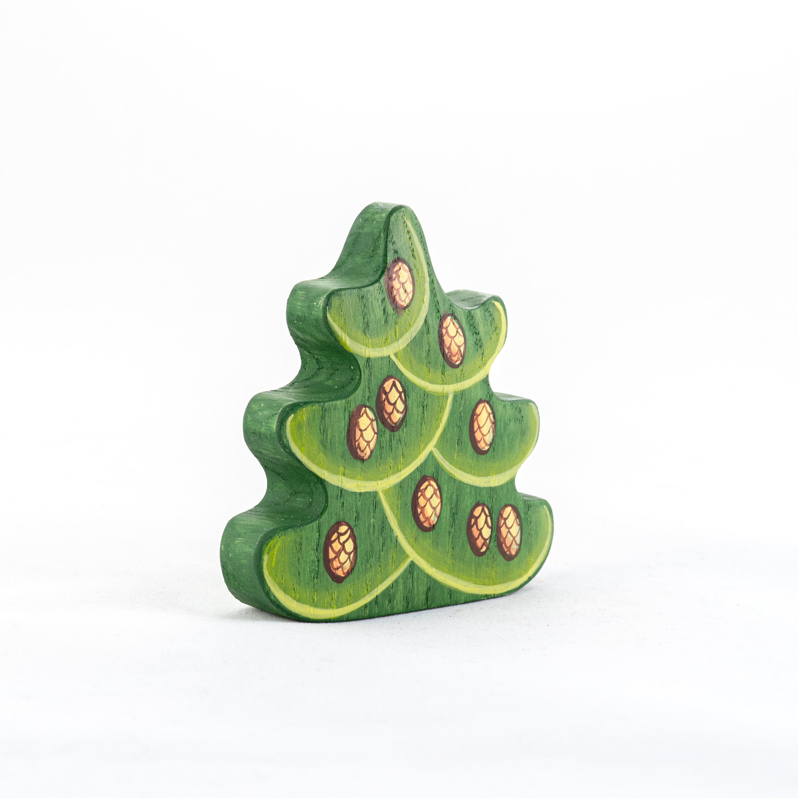 Wooden Small Christmas Tree with Cones