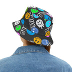 "Smile" colorful smiley face graffiti Bucket Hat Hats La Vie Bien "Smile" colorful smiley face graffiti Bucket Hat
