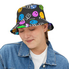 "Smile" colorful smiley face graffiti Bucket Hat Hats La Vie Bien "Smile" colorful smiley face graffiti Bucket Hat