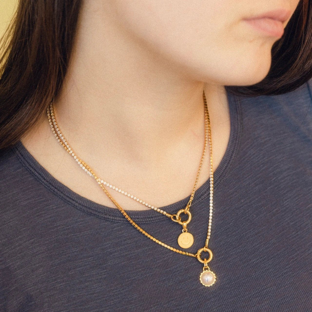 Smiley Face Necklace Charm by Oh Clementine