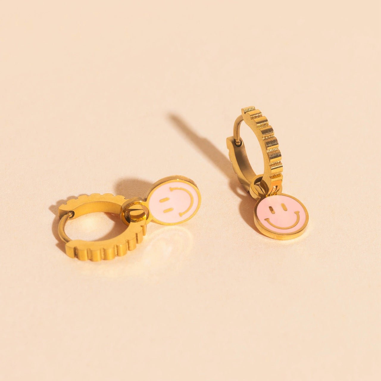 Smiley Huggie Hoop Charms La Vie Bien Smiley Huggie Hoop Charms