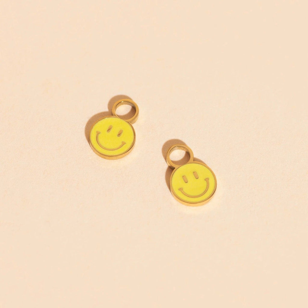 Smiley Huggie Hoop Charms by Oh Clementine