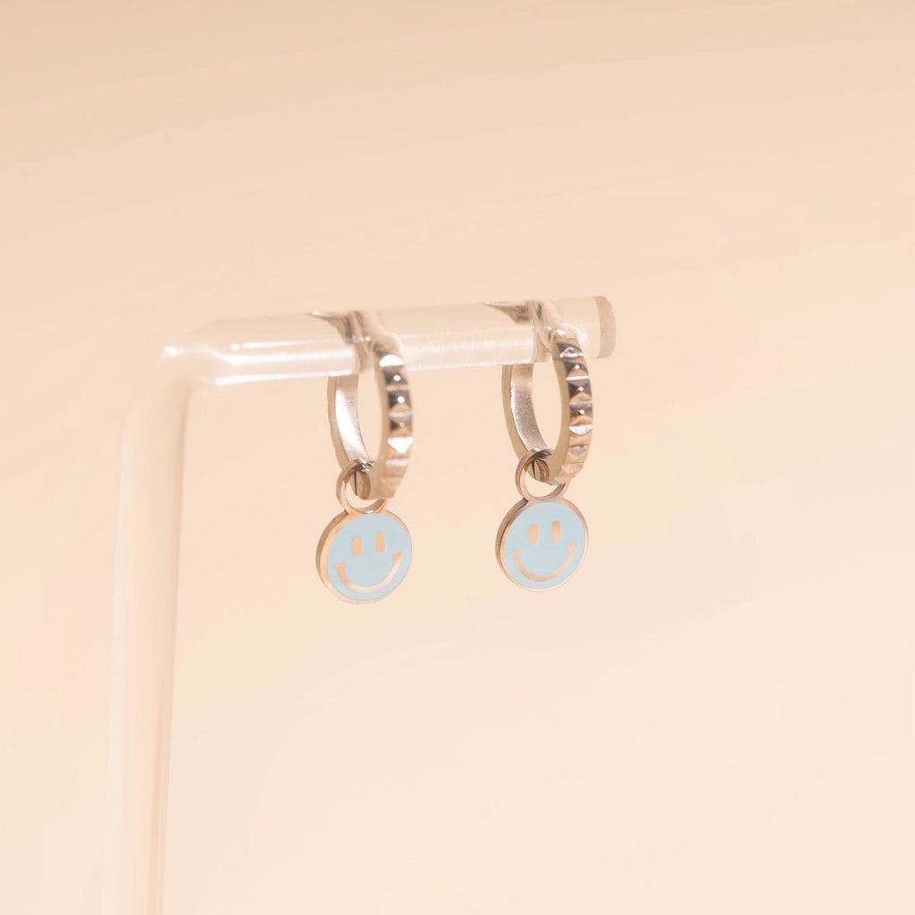 Smiley Huggie Hoop Charms La Vie Bien Smiley Huggie Hoop Charms