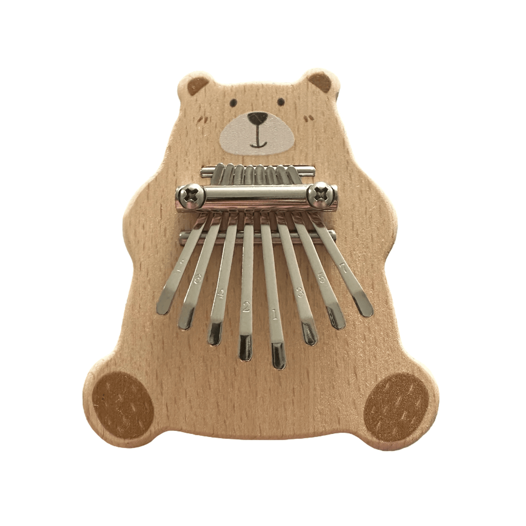 Smiling Bear Wooden Kalimba – 8-Key Thumb Piano for Kids by Music Frog Co