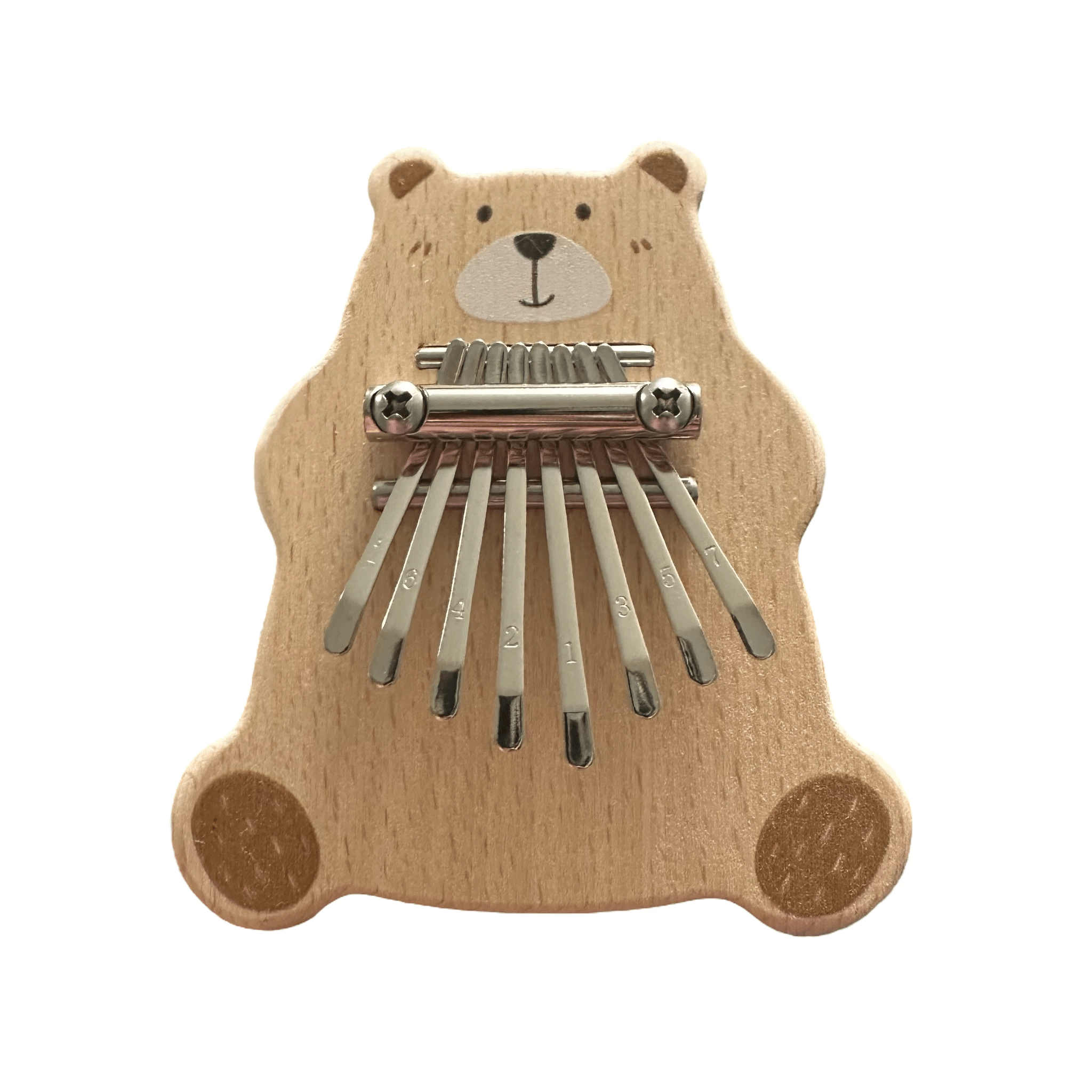 Smiling Bear Wooden Kalimba – 8-Key Thumb Piano for Kids by Music Frog Co