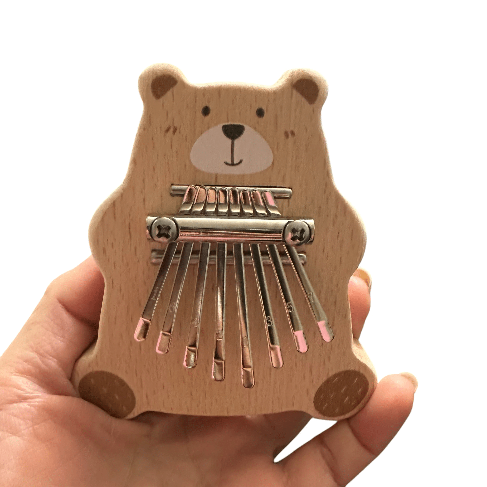 Smiling Bear Wooden Kalimba – 8-Key Thumb Piano for Kids by Music Frog Co