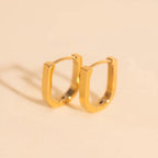 Smooth Stirrup Huggie Hoop Earrings by Oh Clementine