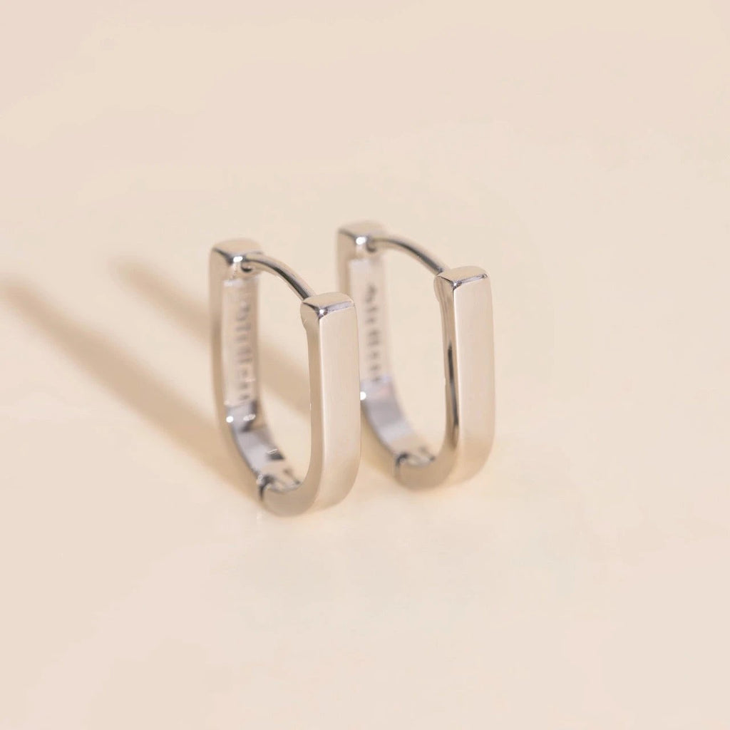 Smooth Stirrup Huggie Hoop Earrings by Oh Clementine