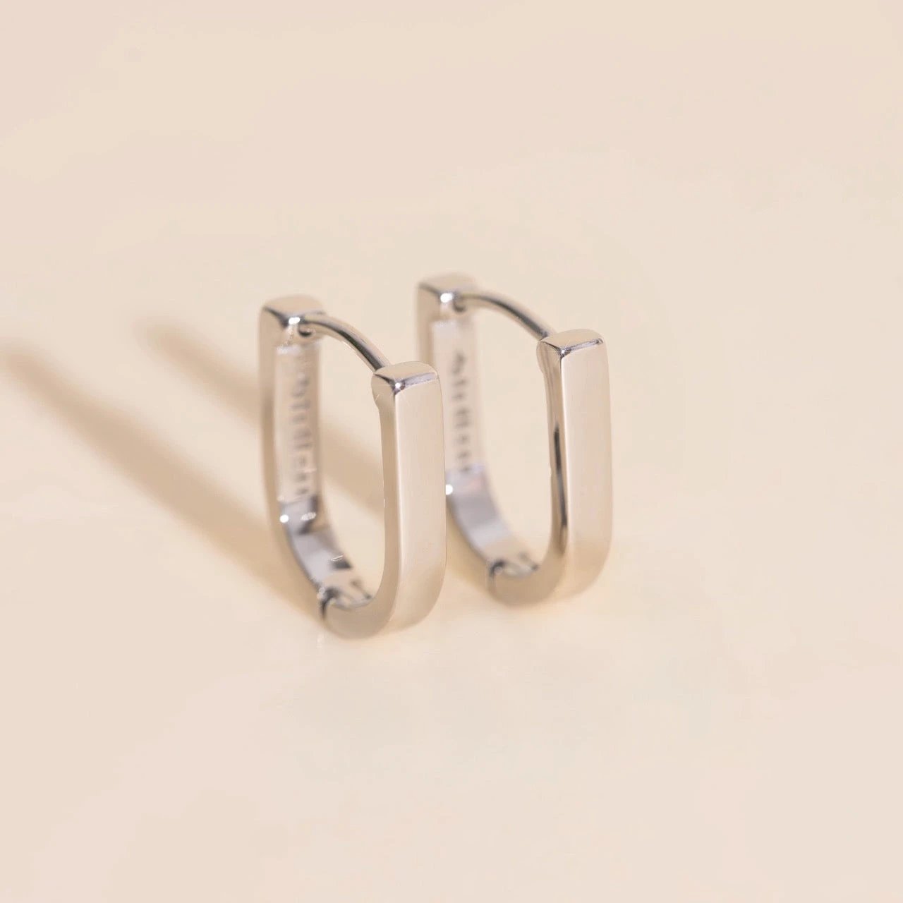 Smooth Stirrup Huggie Hoop Earrings by Oh Clementine