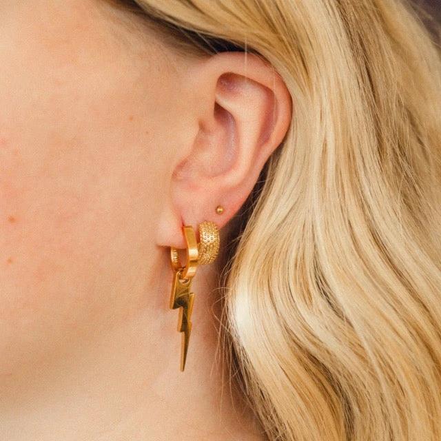 Smooth Stirrup Huggie Hoop Earrings by Oh Clementine