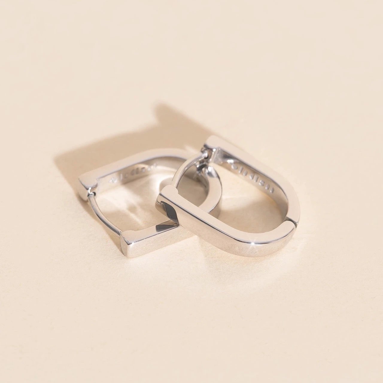 Smooth Stirrup Huggie Hoop Earrings by Oh Clementine