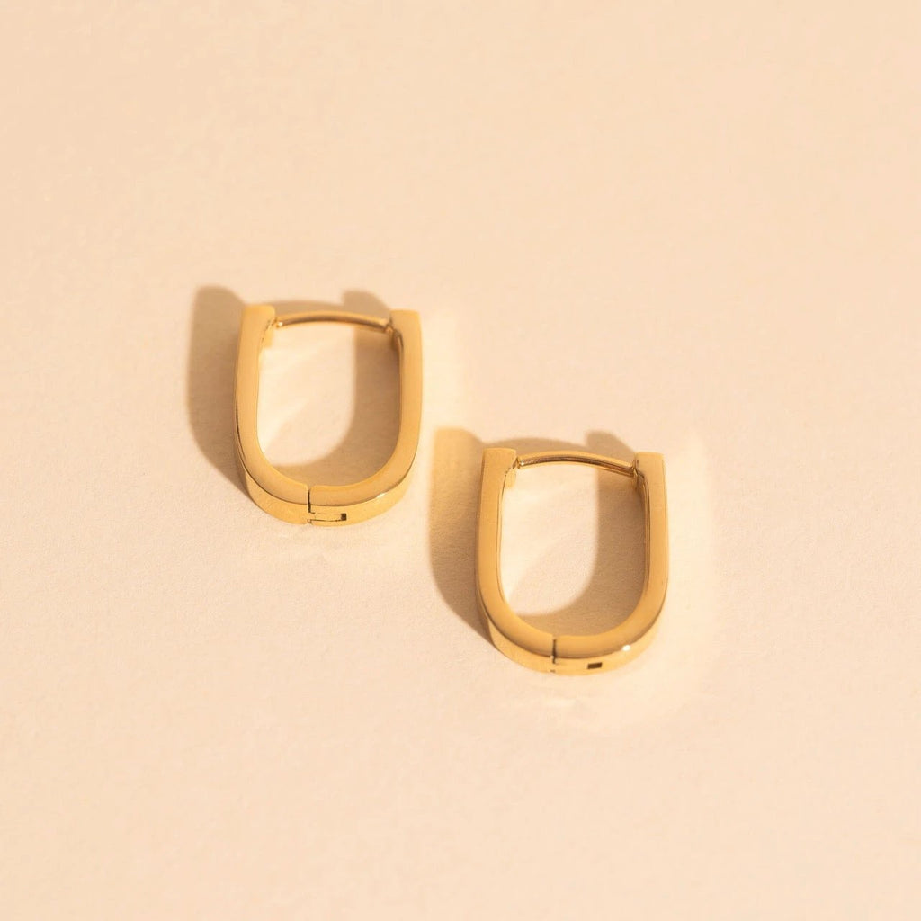 Smooth Stirrup Huggie Hoop Earrings by Oh Clementine