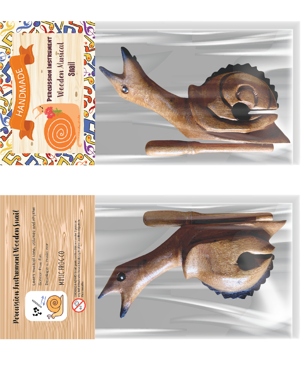 Wooden Musical Snail Percussion Instrument by Music Frog Co