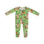 Snow Fir Tree Christmas Holiday Fawn Reindeer Long Sleeve Zip Footie Onesie La Vie Bien Snow Fir Tree Christmas Holiday Fawn Reindeer Long Sleeve Zip Footie
