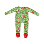Snow Fir Tree Christmas Holiday Fawn Reindeer Long Sleeve Zip Footie Onesie La Vie Bien Snow Fir Tree Christmas Holiday Fawn Reindeer Long Sleeve Zip Footie