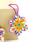 Snowflake Felted Wool Handmade Ornament - Mexico Decor La Vie Bien Snowflake Felted Wool Handmade Ornament - Mexico