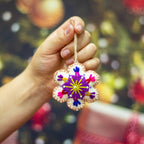 Snowflake Felted Wool Handmade Ornament - Mexico Decor La Vie Bien Snowflake Felted Wool Handmade Ornament - Mexico