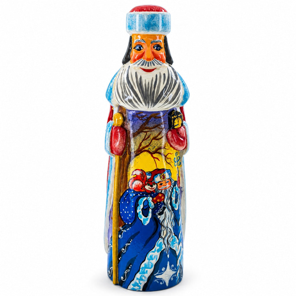 Snowman Couple Hand Carved Wooden Santa Figurine 7.25 Inches Christmas Decor > Carved Wooden Santa La Vie Bien Snowman Couple Hand Carved Wooden Santa Figurine 7.25 Inches