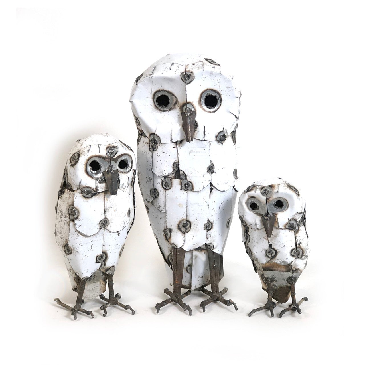 Snowy White Owls - Recycled Metal La Vie Bien Snowy White Owls - Recycled Metal