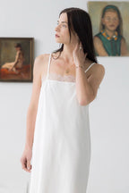 Sofia Eyelash Lace Chemise in Pima Cotton CHEMISES La Vie Bien Sofia Eyelash Lace Chemise in Pima Cotton