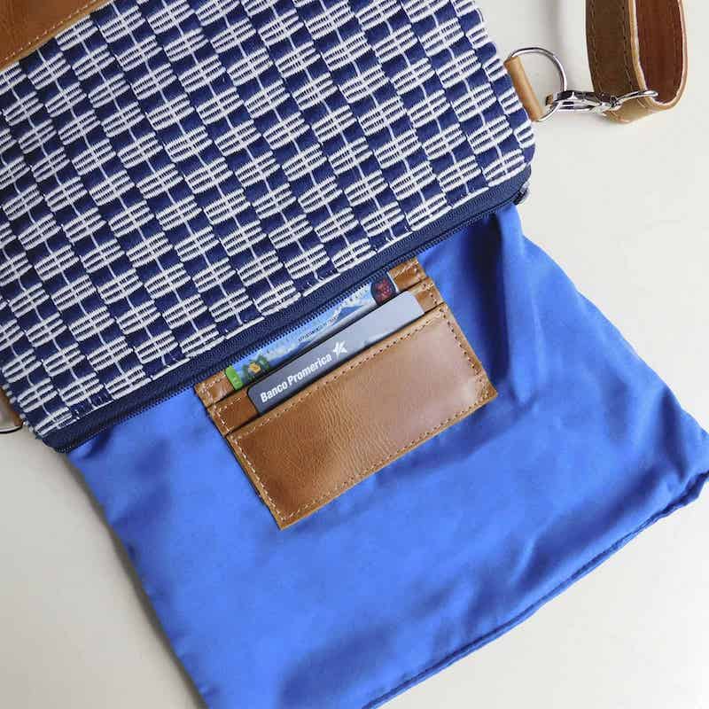 Sofia Leather and Woven Crossbody Bag Siggy La Vie Bien Sofia Leather and Woven Crossbody Bag