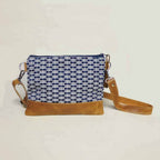 Sofia Leather and Woven Crossbody Bag Siggy La Vie Bien Sofia Leather and Woven Crossbody Bag