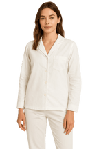 Soft Knit Cotton Womens Pajama Set with Long Sleeve Button Down PJ Shirt and Full Length Pajama Pants with Pockets pajama-sets La Vie Bien Soft Knit Cotton Womens Pajama Set with Long Sleeve Button Down PJ Shirt and Full Length Pajama Pants with Pockets