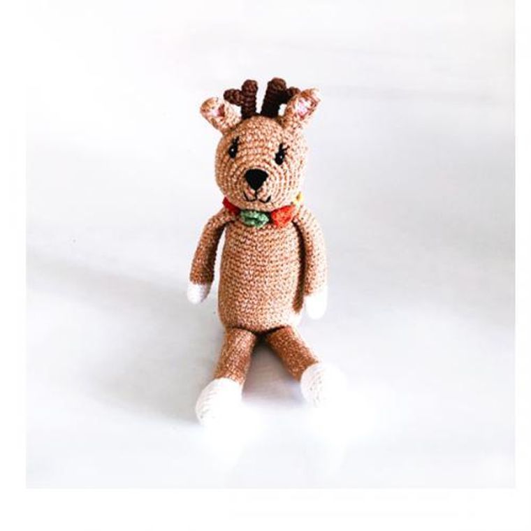 Soft Knit Reindeer Rattle Rattles La Vie Bien Soft Knit Reindeer Rattle