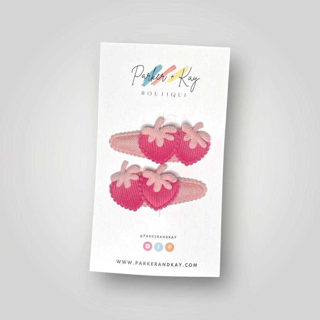 Soft Strawberries Hair Clips by Parker + Kay Creative