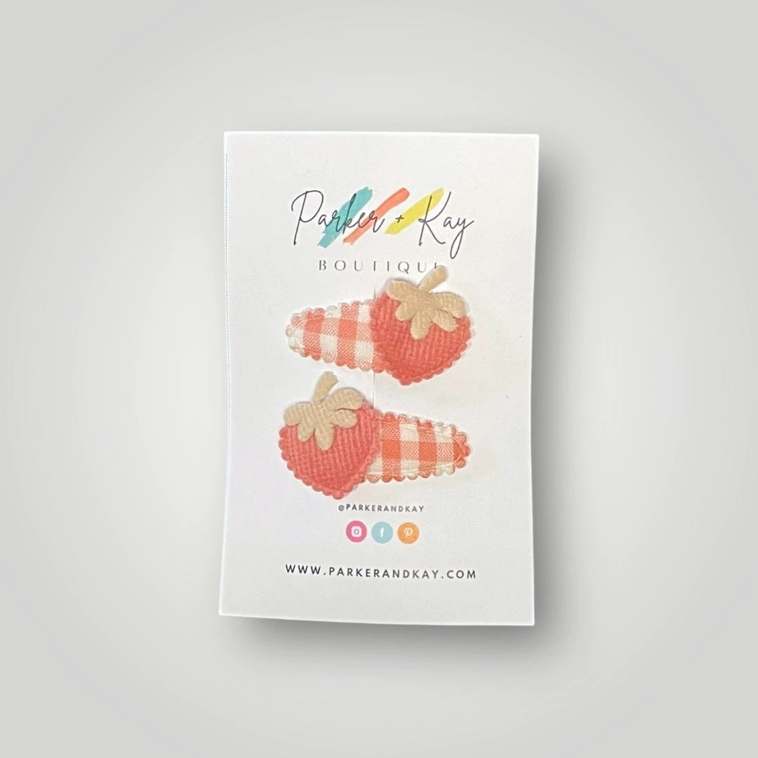 Soft Strawberries Hair Clips by Parker + Kay Creative