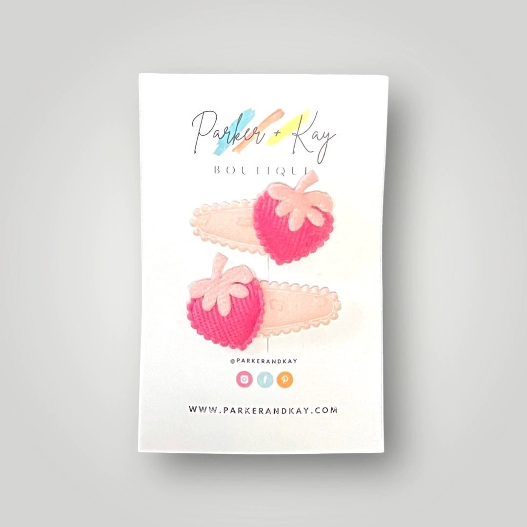 Soft Strawberries Hair Clips by Parker + Kay Creative