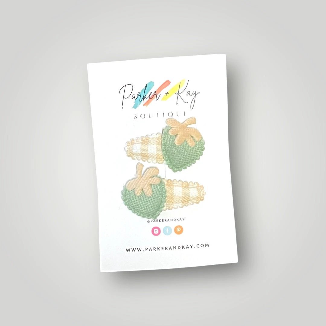 Soft Strawberries Hair Clips by Parker + Kay Creative