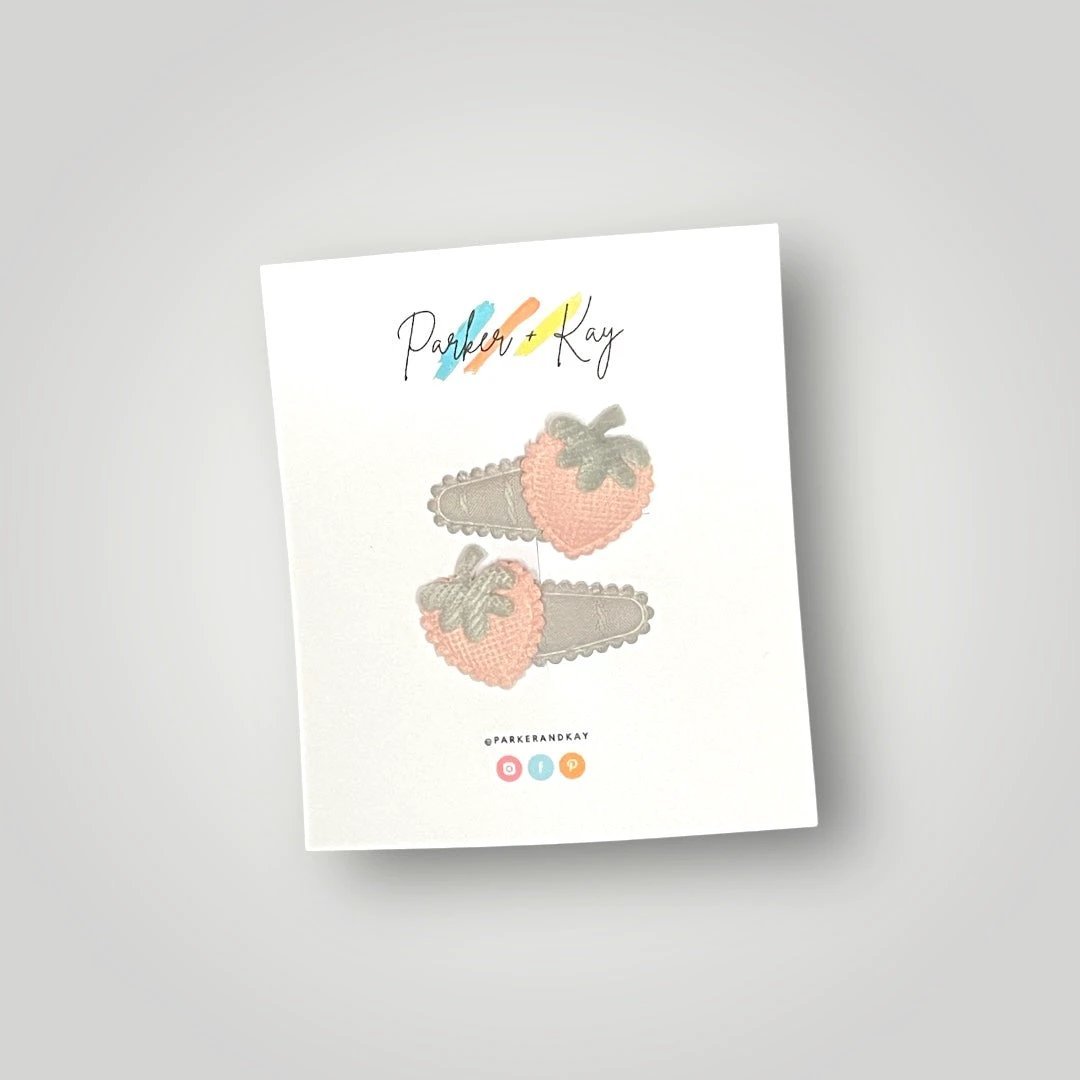 Soft Strawberries Hair Clips by Parker + Kay Creative