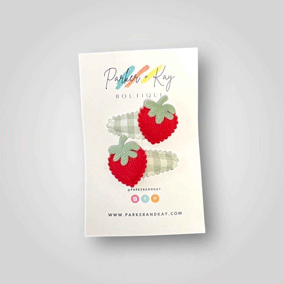 Soft Strawberries Hair Clips by Parker + Kay Creative