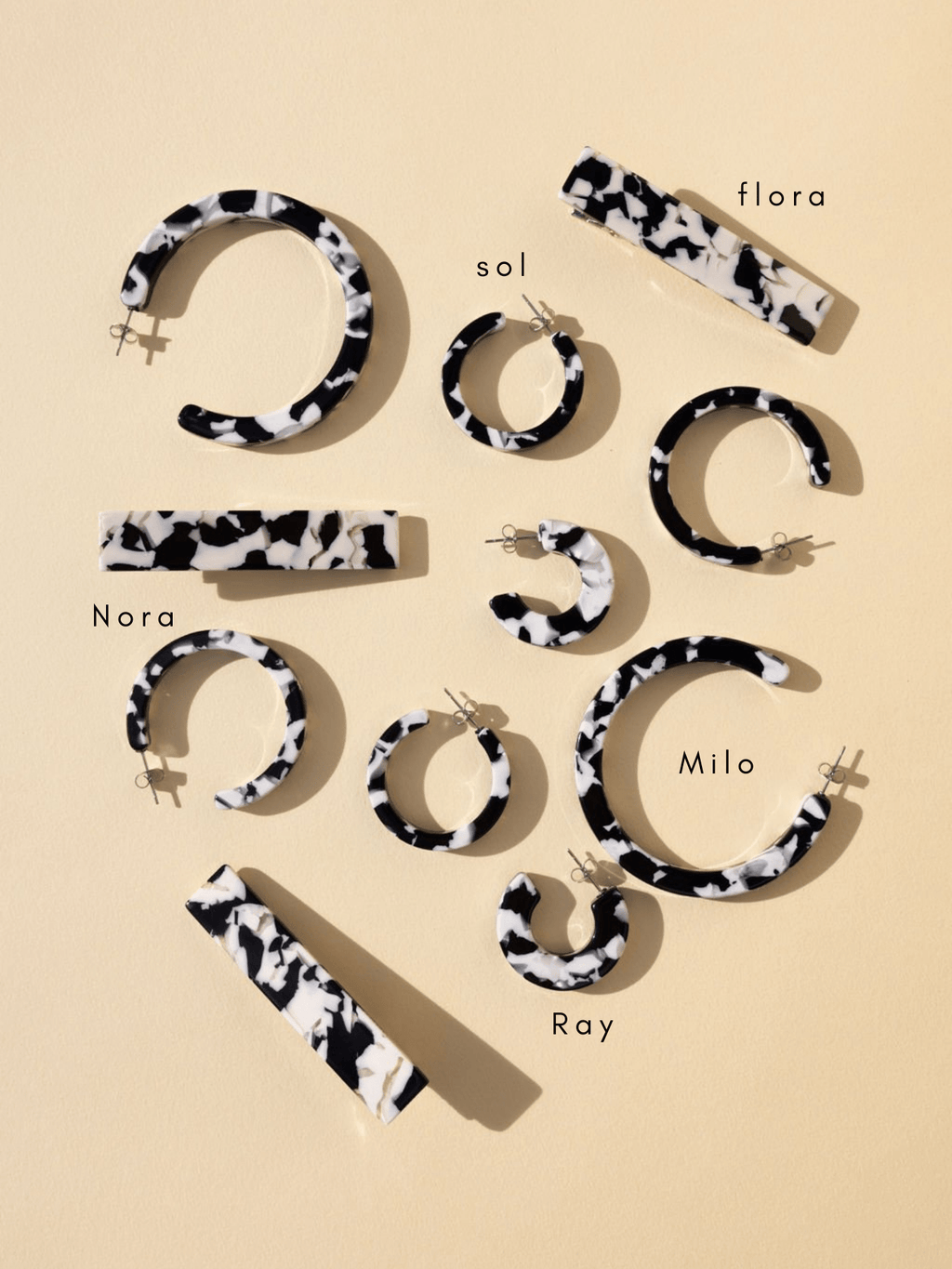 Sol Hoops - Black + White