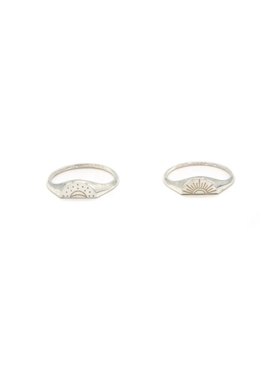 Soleil Moon Sterling Ring Set by Fair Anita