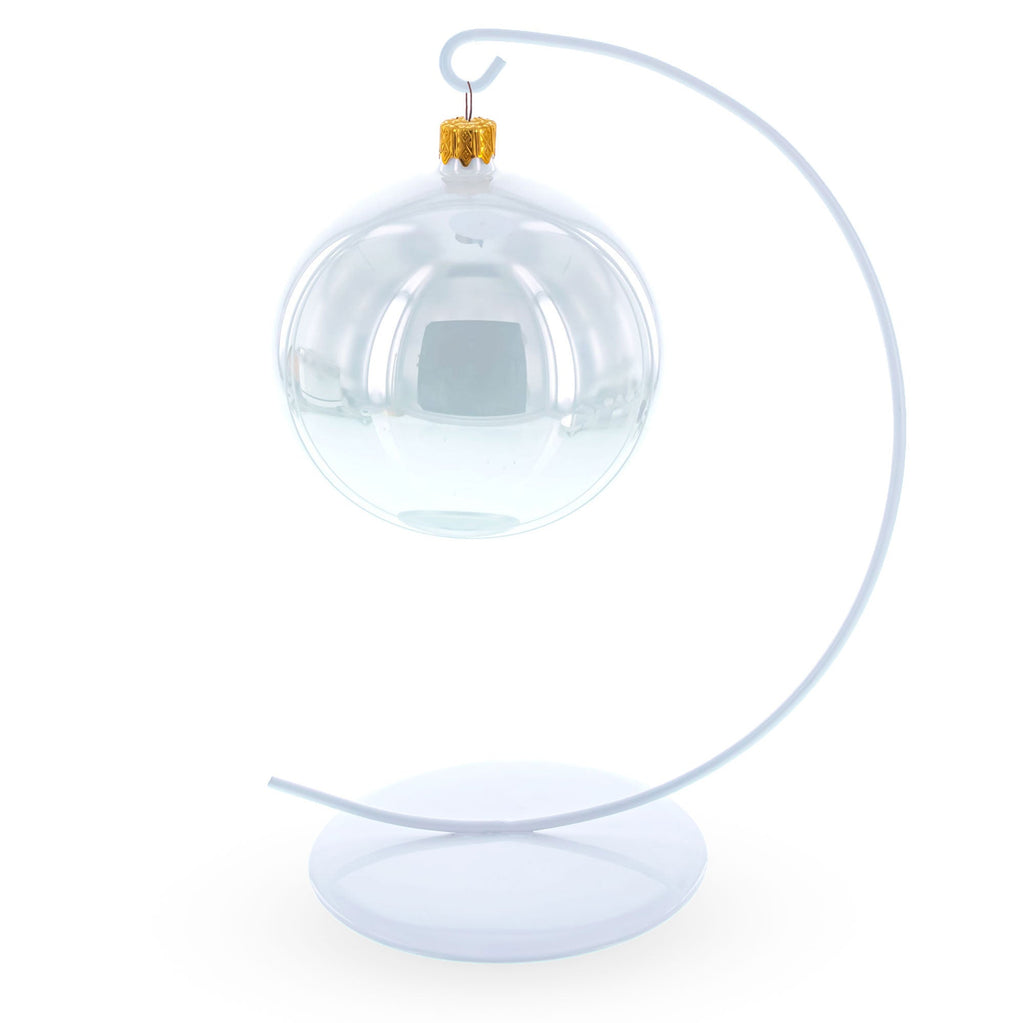 Solid Round Base White Painted Metal Ornament Display Stand 7.8 Inches Ornament Stands La Vie Bien Solid Round Base White Painted Metal Ornament Display Stand 7.8 Inches