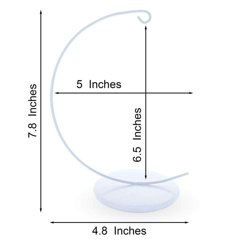Solid Round Base White Painted Metal Ornament Display Stand 7.8 Inches Ornament Stands La Vie Bien Solid Round Base White Painted Metal Ornament Display Stand 7.8 Inches