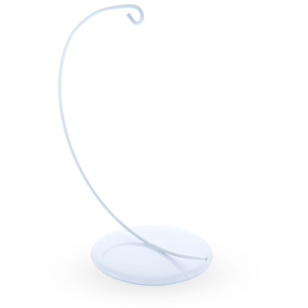 Solid Round Base White Painted Metal Ornament Display Stand 7.8 Inches Ornament Stands La Vie Bien Solid Round Base White Painted Metal Ornament Display Stand 7.8 Inches