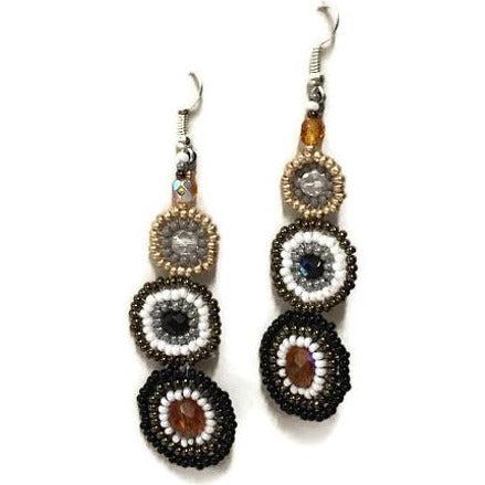 Solstice Seed Bead Earrings (Grey) - Guatemala Earrings La Vie Bien Solstice Seed Bead Earrings (Grey) - Guatemala