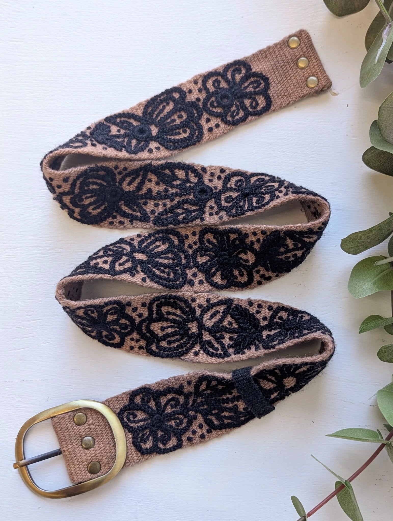 Sombra Rosa Embroidered Belt by Ash & Rose