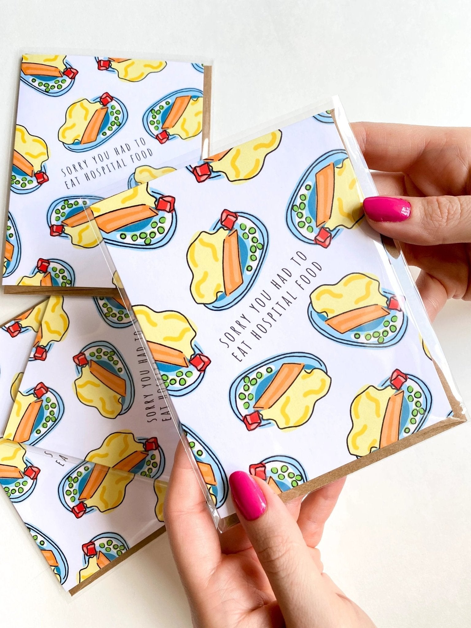 Sorry You Had to Eat Hospital Food Funny Get Well Card by Five Dot Post