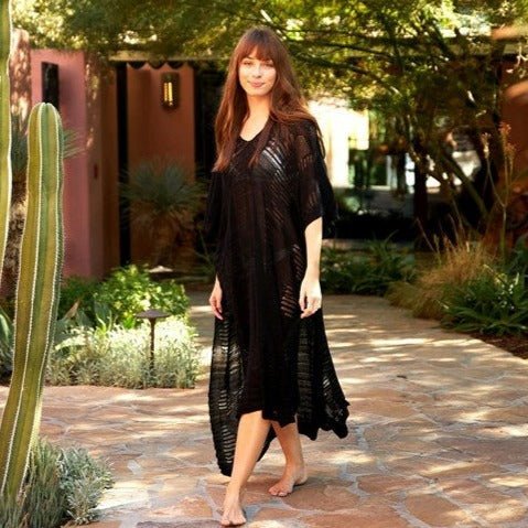 Souk Knit Tunic Cover - up - Available in Black, Sandstone, & Spice Apparel La Vie Bien Souk Knit Tunic Cover - up - Available in Black, Sandstone, & Spice